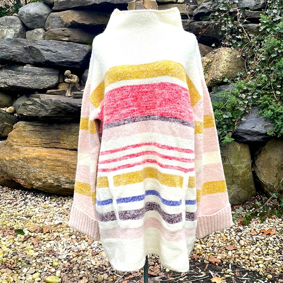 Anthropologie Sweaters - ANTHROPOLOGIE MULTI COLORED TUNIC WOOL / ALPACA  SWEATER - L - NEW !